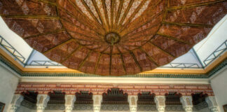 Marrakech cityscape showing historic architecture and vibrant street life